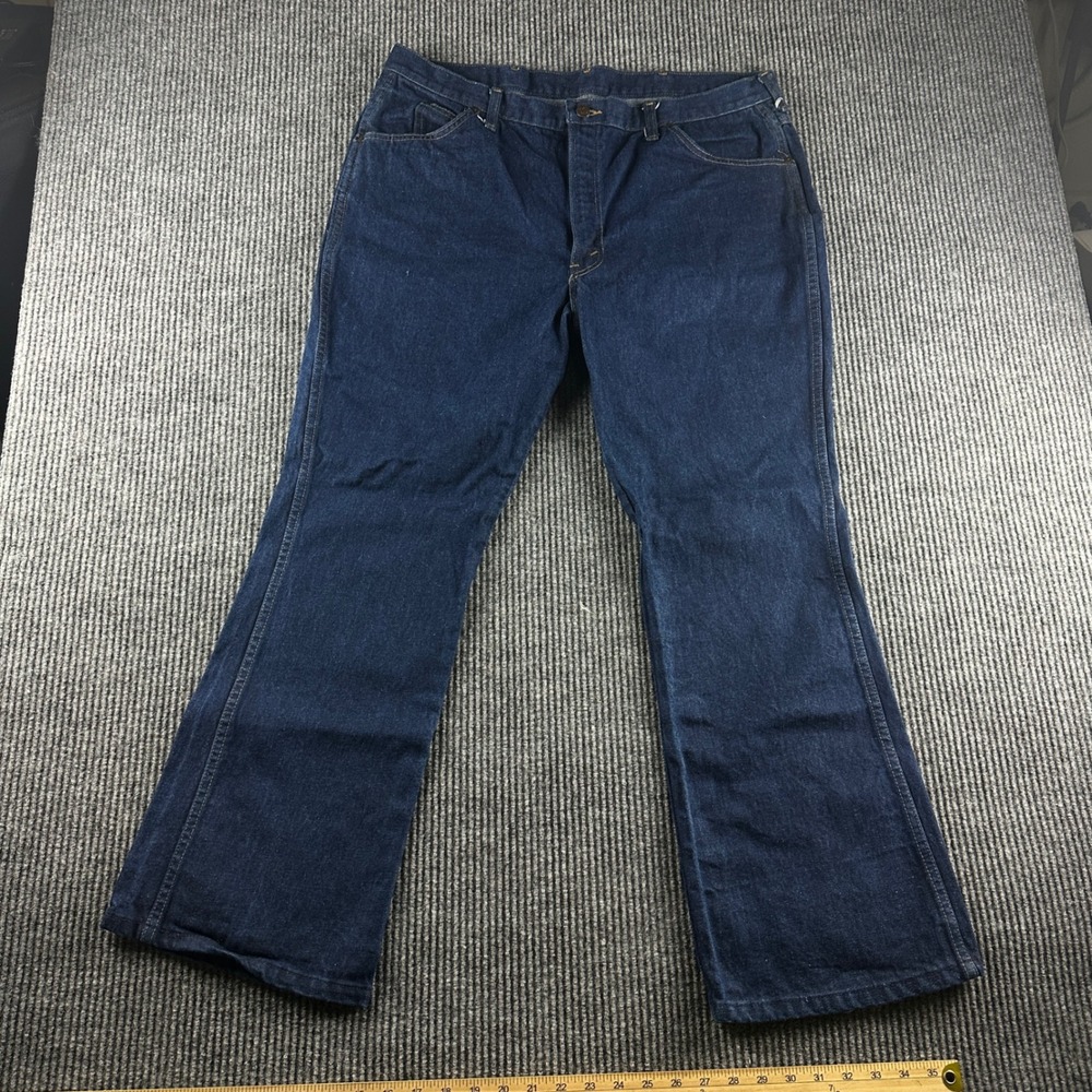 Vintage Dee Cee Brand Mens Dark Wash Denim Jeans Made in USA Blue 38x30
